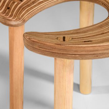 Antti Nurmesniemi 'Sauna' stools in birch at Studio Schalling