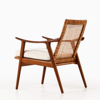 Fredrik Kayser easy chair in teak and cane at Studio Schalling