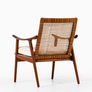 Fredrik Kayser easy chair in teak and cane at Studio Schalling