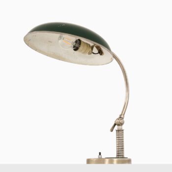 Art Deco table lamp in green lacquered metal at Studio Schalling