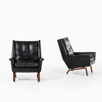 Easy chair in rosewood and leather at Studio Schalling