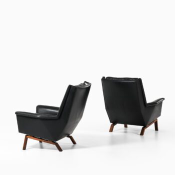 Easy chair in rosewood and leather at Studio Schalling