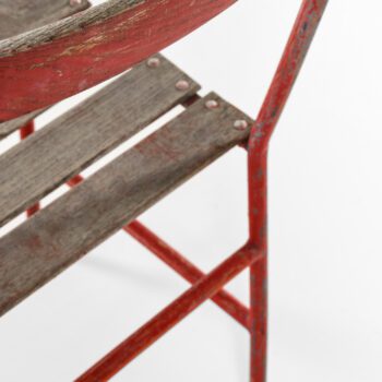 Gunnar Asplund chairs in red lacquered metal at Studio Schalling