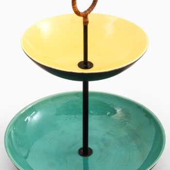 Tray in ceramic and cane by unknown designer at Studio Schalling