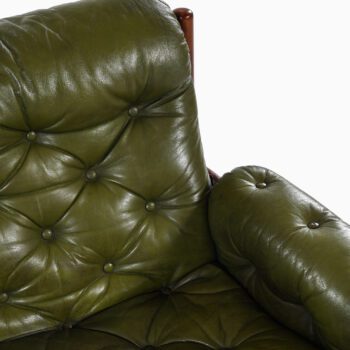 Arne Norell sofa in green leather at Studio Schalling