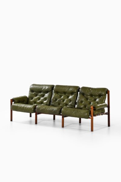 Arne Norell sofa in green leather at Studio Schalling