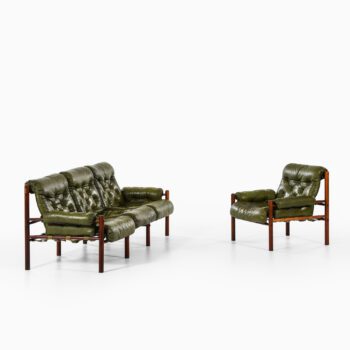 Arne Norell sofa in green leather at Studio Schalling