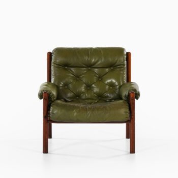 Arne Norell easy chair in green leather at Studio Schalling