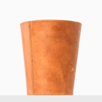Carl Auböck wastebasket in leather at Studio Schalling