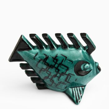 Ceramic sculpture in shape of fish at Studio Schalling
