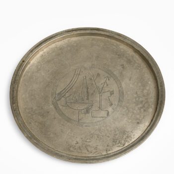 Sylvia Stave tray in pewter at Studio Schalling