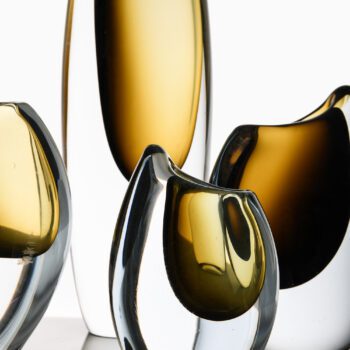 Gunnar Nylund glass vases by Strömbergshyttan at Studio Schalling