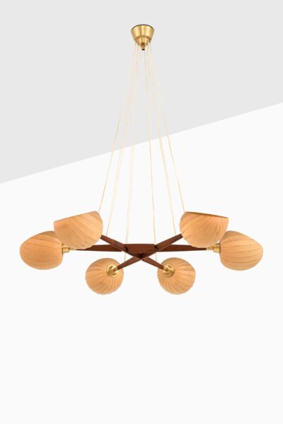 Hans Bergström ceiling lamp in teak at Studio Schalling