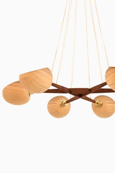 Hans Bergström ceiling lamp in teak at Studio Schalling