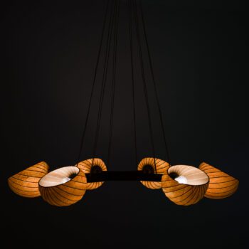 Hans Bergström ceiling lamp in teak at Studio Schalling