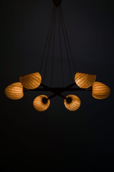 Hans Bergström ceiling lamp in teak at Studio Schalling