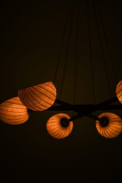 Hans Bergström ceiling lamp in teak at Studio Schalling