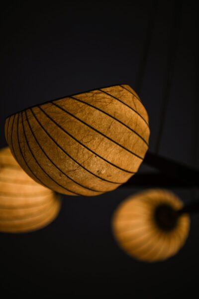 Hans Bergström ceiling lamp in teak at Studio Schalling