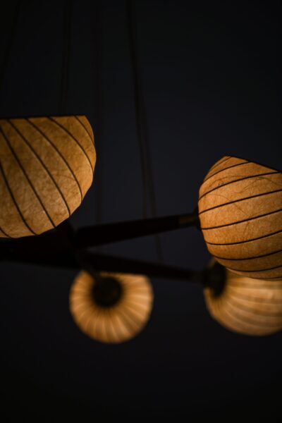 Hans Bergström ceiling lamp in teak at Studio Schalling