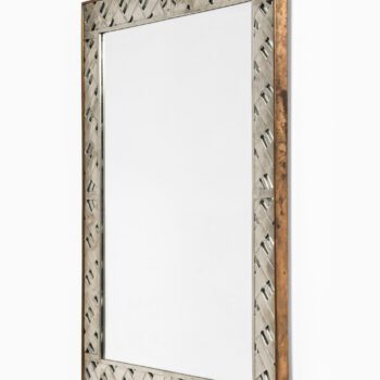 Björn Trägårdh mirror in pewter and brass at Studio Schalling