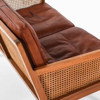 Bernt Petersen sofa in walnut and cane at Studio Schalling