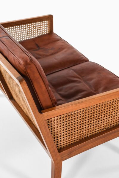 Bernt Petersen sofa in walnut and cane at Studio Schalling