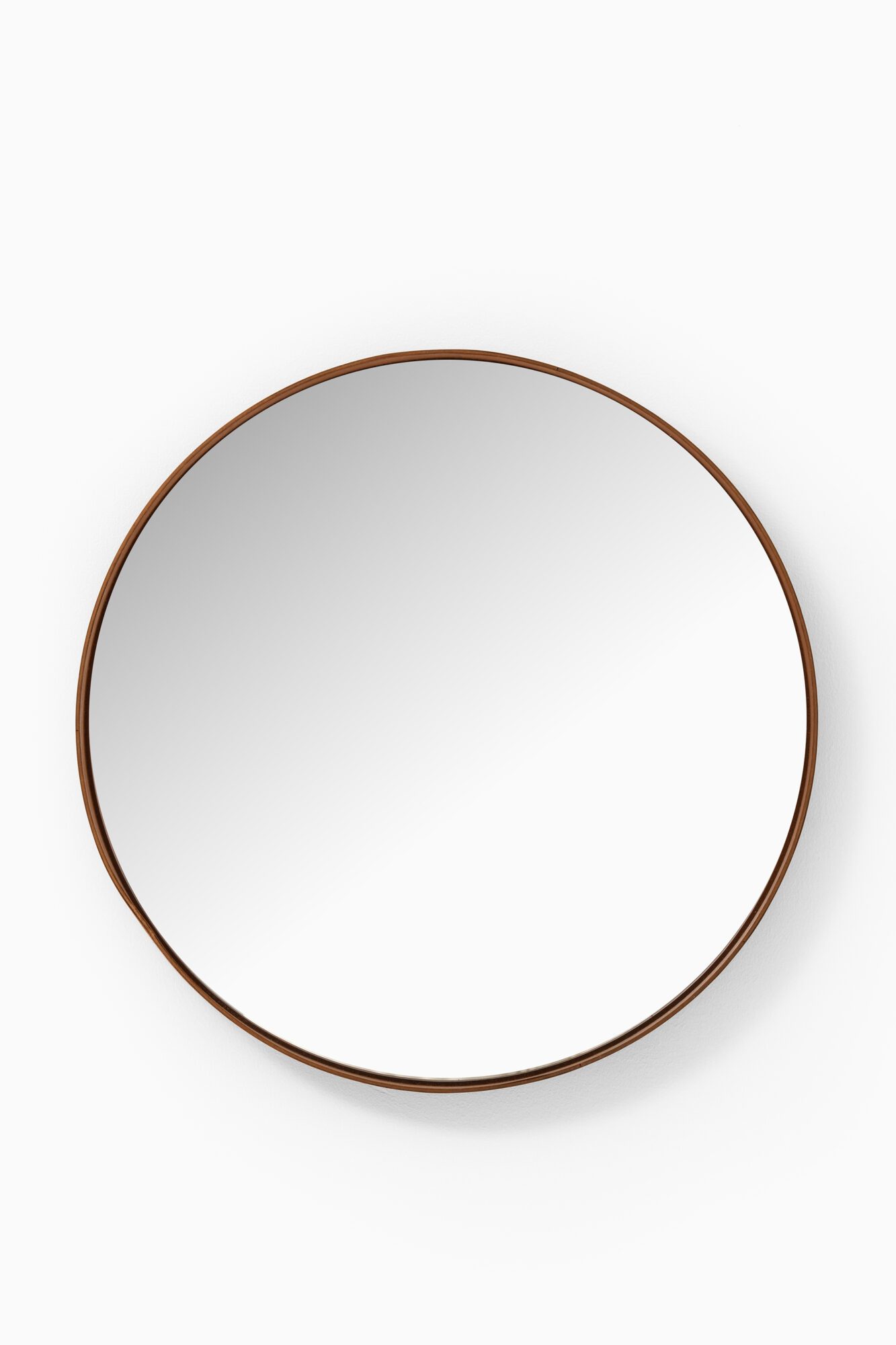 Mirror in teak and leather by Glas Mäster at Studio Schalling