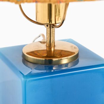 Table lamp in glass and brass at Studio Schalling