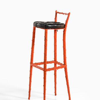 Piero Fornasetti bar stool with leather seat at Studio Schalling