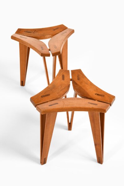 Edvard Wilberg stools in oregon pine at Studio Schalling