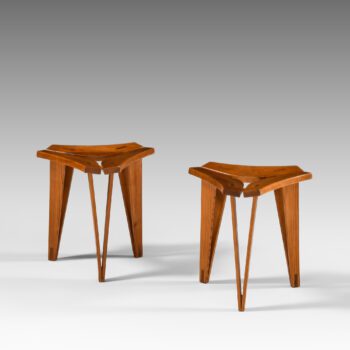 Edvard Wilberg stools in oregon pine at Studio Schalling