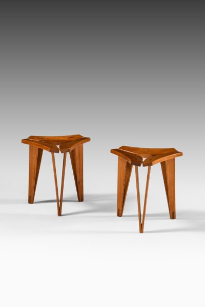 Edvard Wilberg stools in oregon pine at Studio Schalling