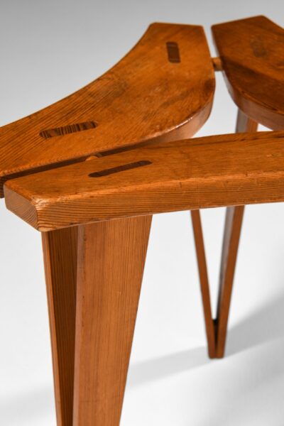 Edvard Wilberg stools in oregon pine at Studio Schalling