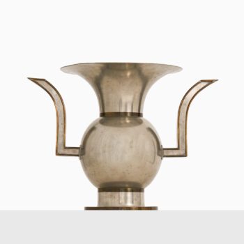 Nils Fougstedt vase in pewter and brass at Studio Schalling