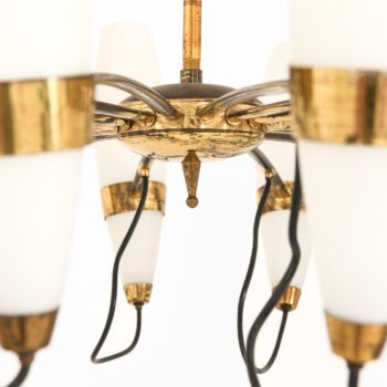 Stilnovo ceiling lamp in brass and glass at Studio Schalling