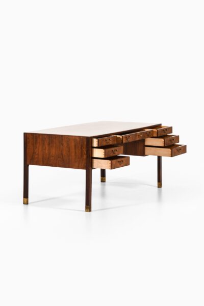 Ole Wanscher desk in rosewood and brass at Studio Schalling