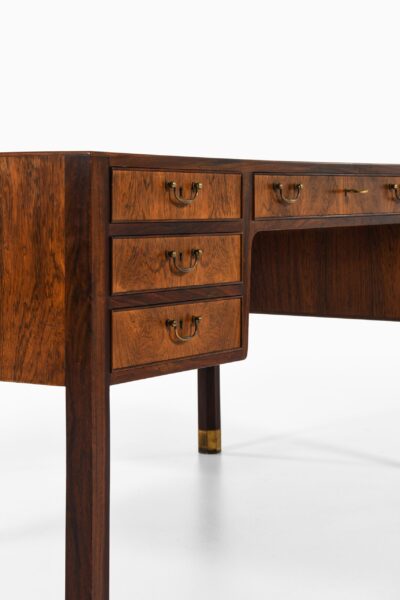 Ole Wanscher desk in rosewood and brass at Studio Schalling