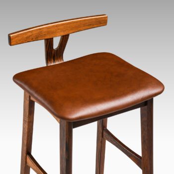 Knud Bent bar stools in rosewood and leather at Studio Schalling