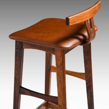Knud Bent bar stools in rosewood and leather at Studio Schalling