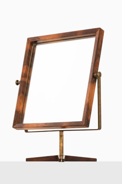 Table mirror in rosewood and brass at Studio Schalling