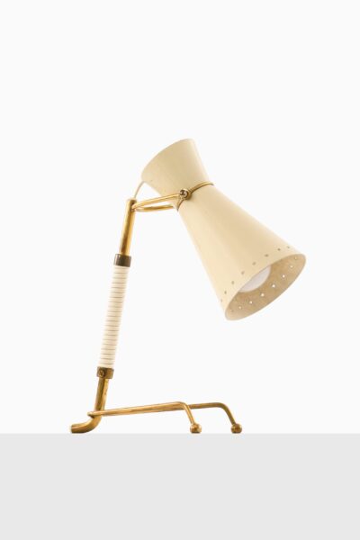 Table lamp in lacquered metal and brass at Studio Schalling