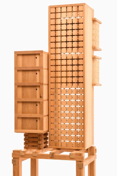 Gustav Aliki cabinet 'Brut' in pine at Studio Schalling