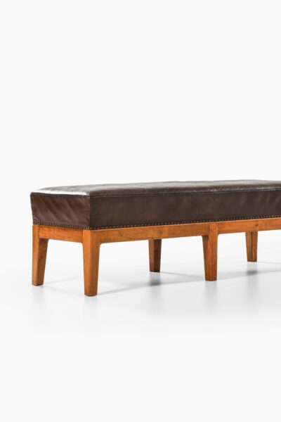 Pair of benches in walnut and leather at Studio Schalling
