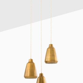 Ceiling lamp with 3 shades in brass at Studio Schalling
