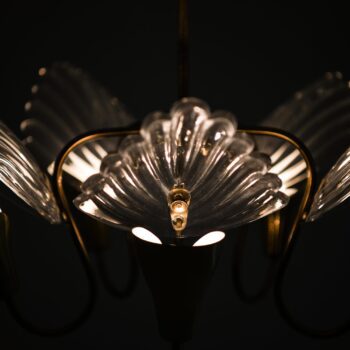 Ceiling lamp in brass and glass by Valinte Oy at Studio Schalling