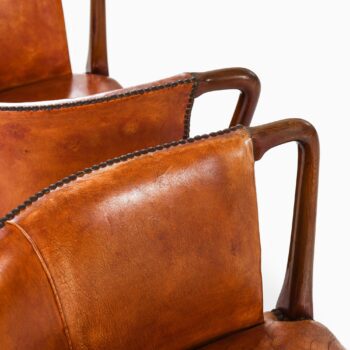 Jens Madsen armchairs in mahogany and leather at Studio Schalling