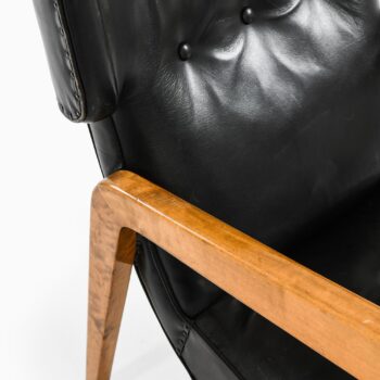 Easy chairs in birch and leather at Studio Schalling