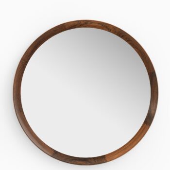 Round mirror in rosewood at Studio Schalling
