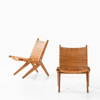 Preben Thorsen easy chairs in oak and cane at Studio Schalling