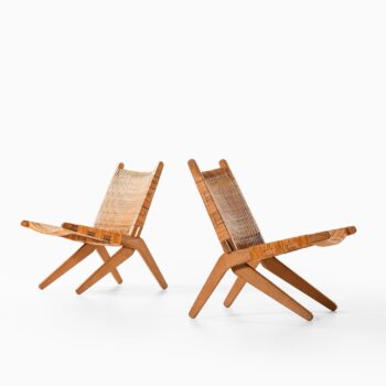 Preben Thorsen easy chairs in oak and cane at Studio Schalling